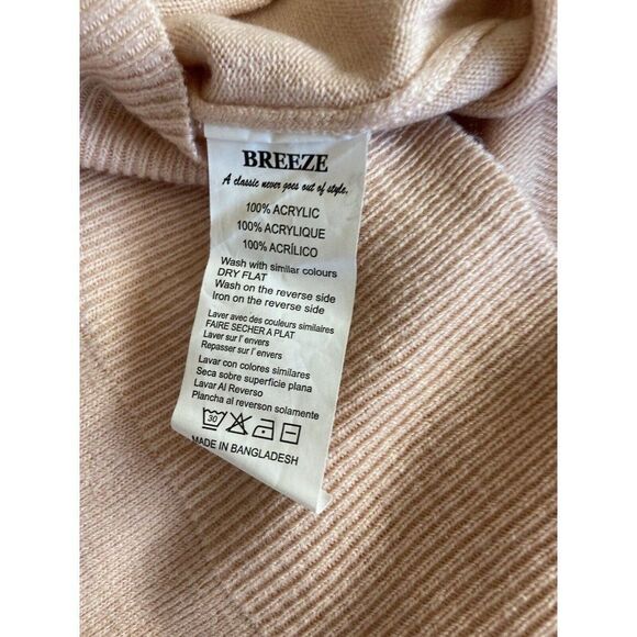 BREEZE pink coral button up cardigan sweater long sleeve women's size L - Picture 4 of 7